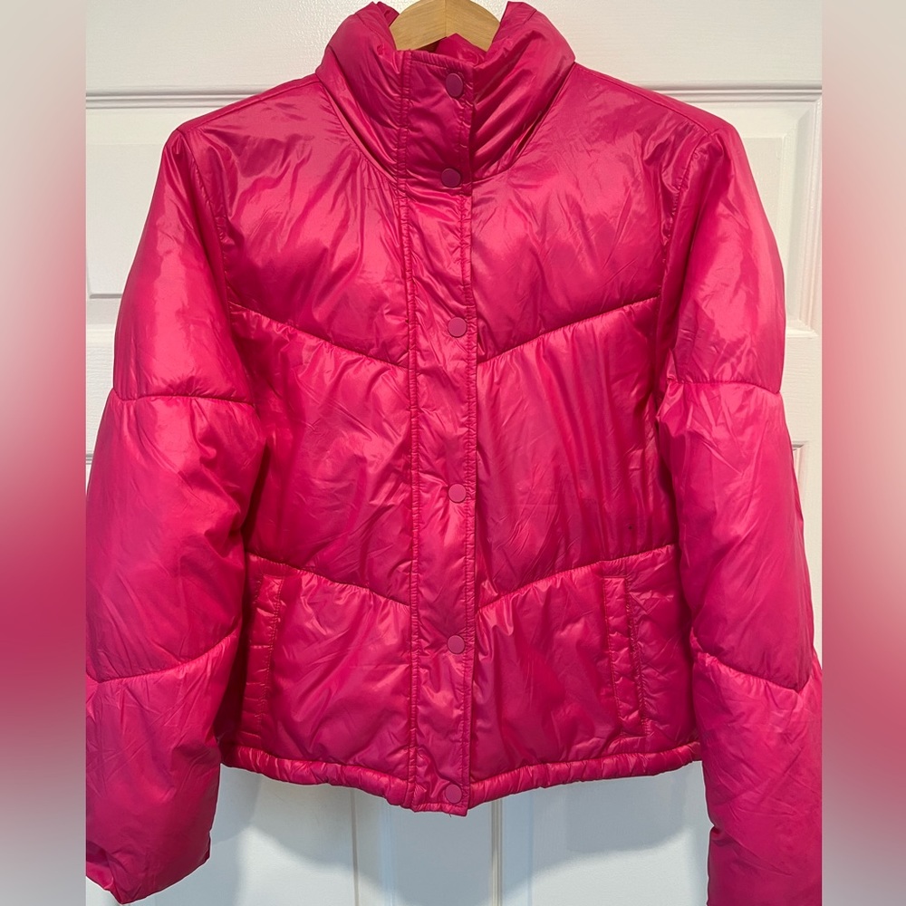 Pink wild fable puffer; size M